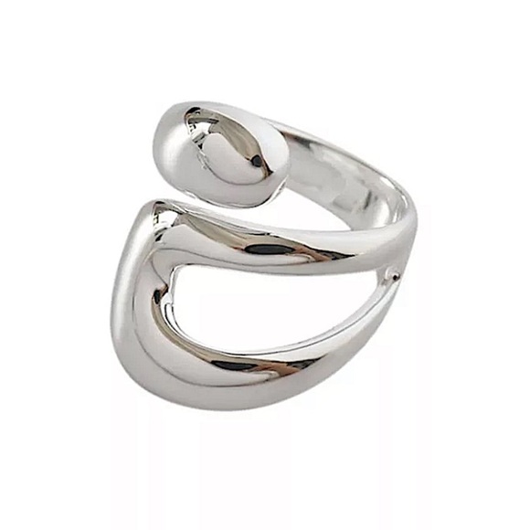 Sterling Silver Geometric Two Piece Ring Set - Picture 6 of 12